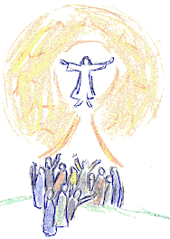 Zeichnung: Jesus und die Himmelfahrt